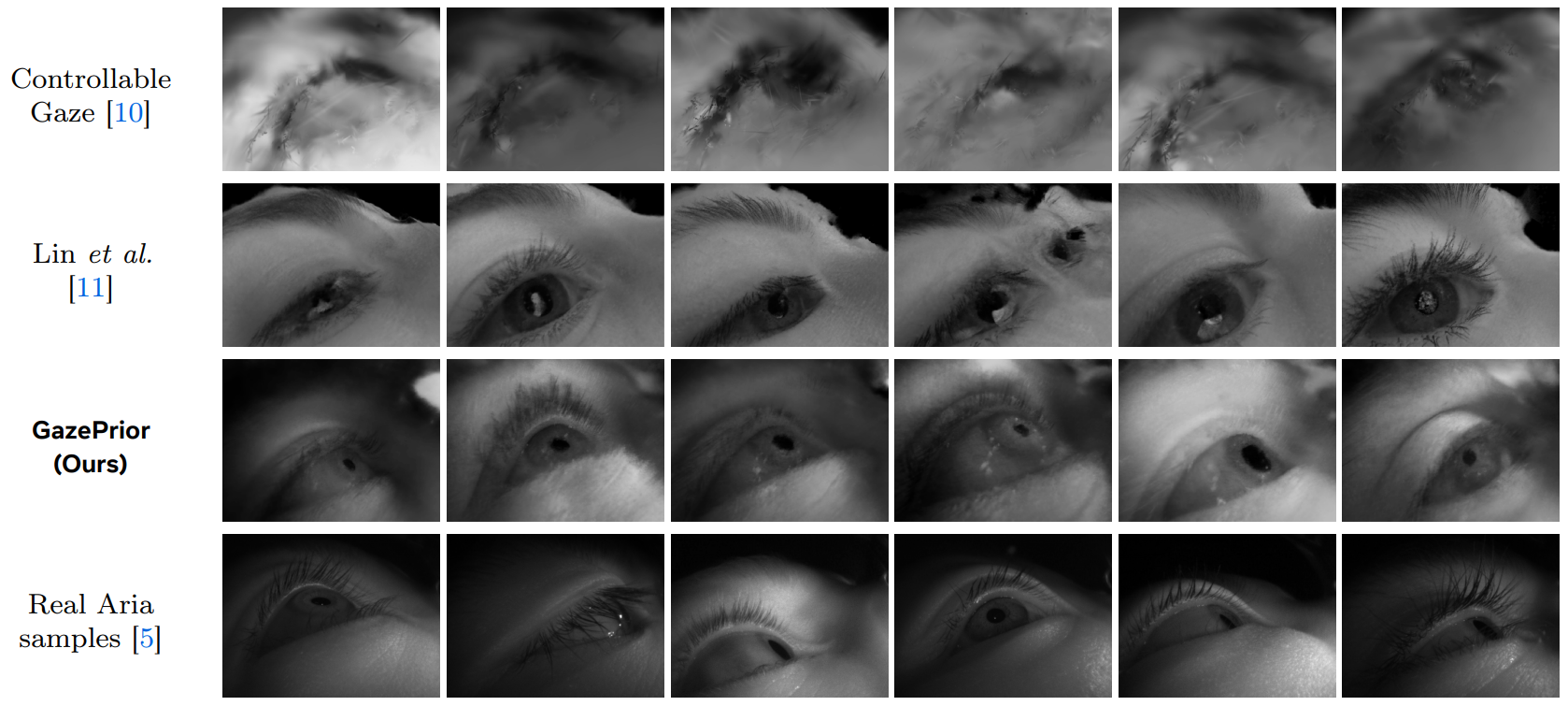 Qualitative comparison to baselines and real Aria images