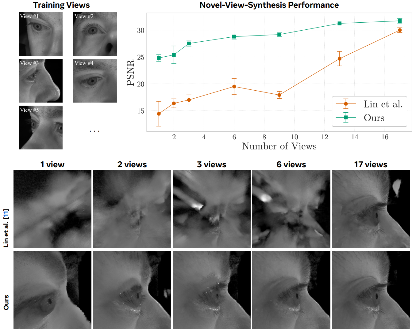 Novel-view synthesis vs. view count